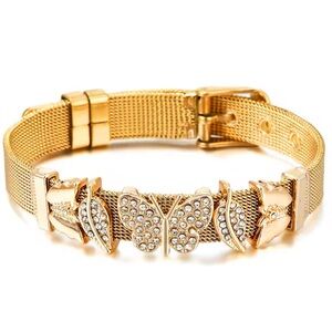Popular charms Gold Butterfly flowers floral Bracelet
